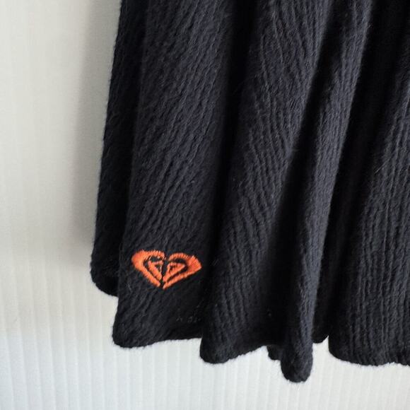 Roxy Black Shirred Dress Multicolored Stitching - Picture 8 of 8